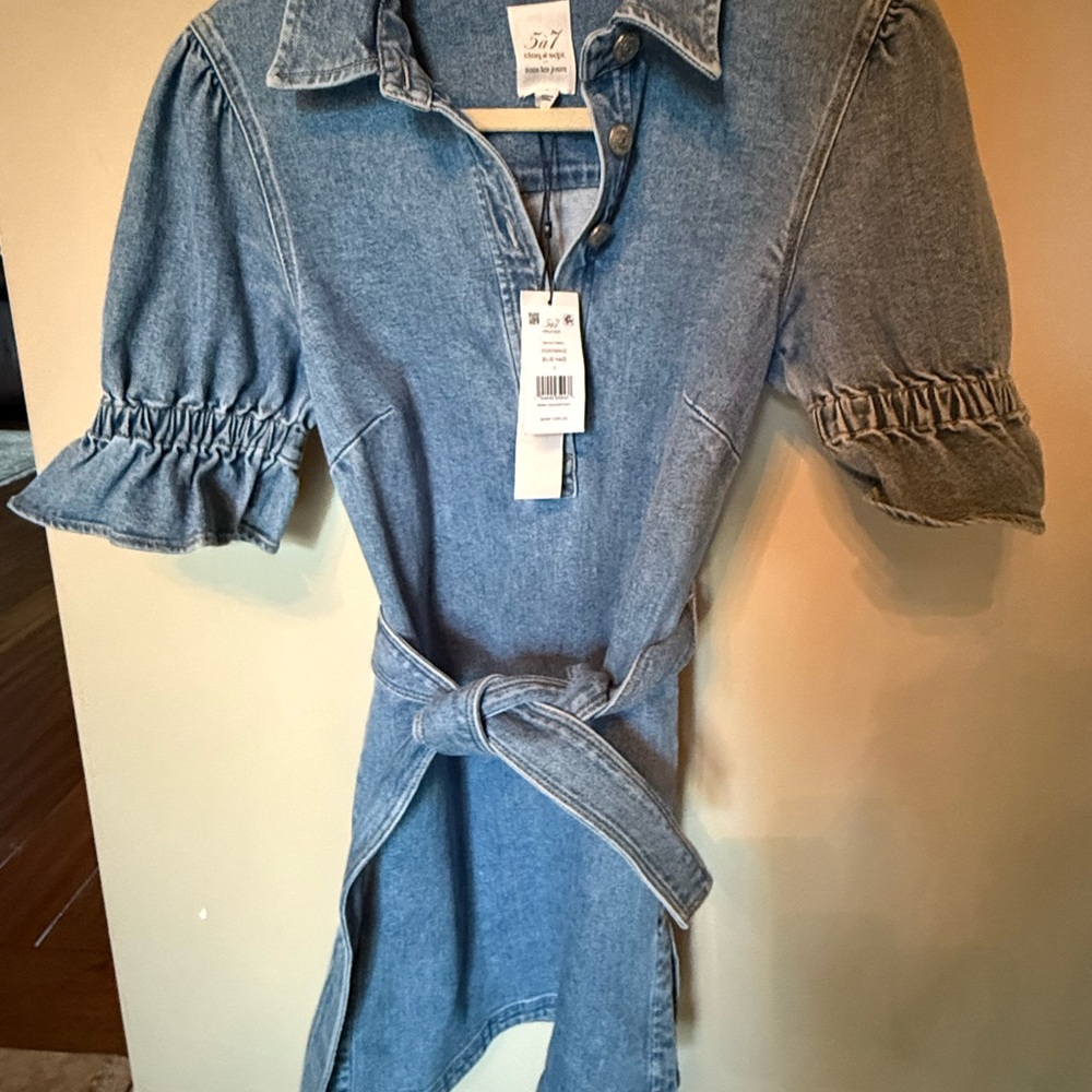 Women's Cinq a sept Blue Denim Dress NWT
